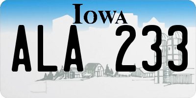 IA license plate ALA233