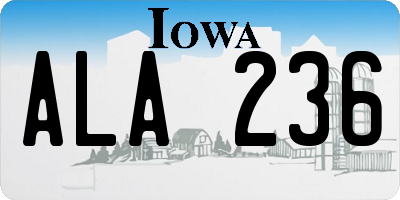 IA license plate ALA236