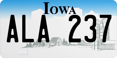 IA license plate ALA237