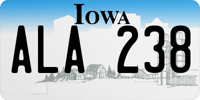 IA license plate ALA238