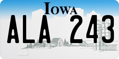 IA license plate ALA243