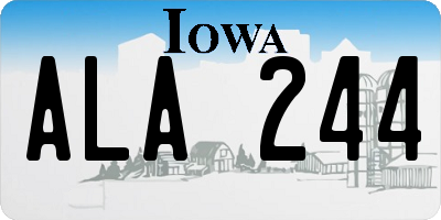 IA license plate ALA244