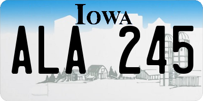 IA license plate ALA245