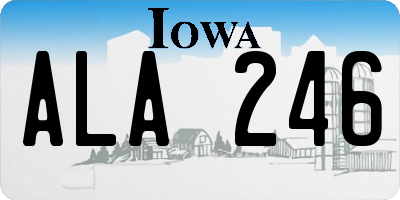 IA license plate ALA246