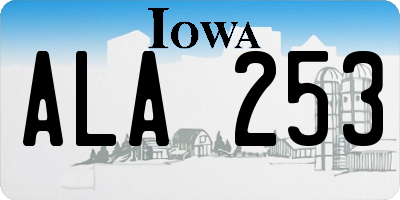 IA license plate ALA253