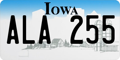 IA license plate ALA255