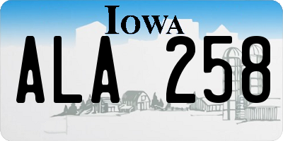 IA license plate ALA258