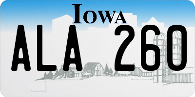 IA license plate ALA260