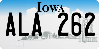IA license plate ALA262