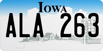 IA license plate ALA263