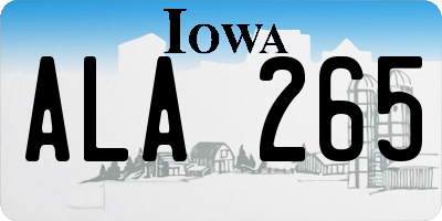 IA license plate ALA265