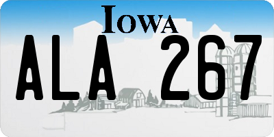 IA license plate ALA267