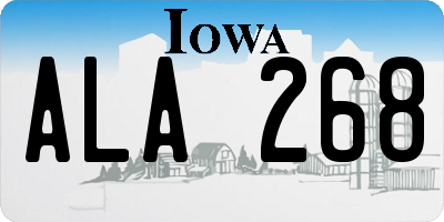 IA license plate ALA268