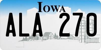 IA license plate ALA270