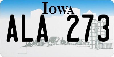IA license plate ALA273