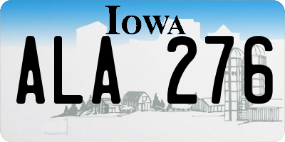 IA license plate ALA276