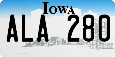 IA license plate ALA280