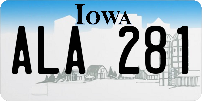 IA license plate ALA281