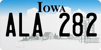 IA license plate ALA282