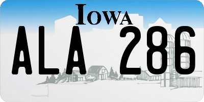 IA license plate ALA286