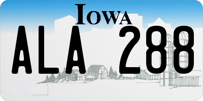 IA license plate ALA288