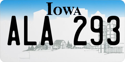 IA license plate ALA293