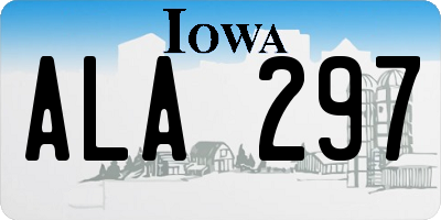 IA license plate ALA297