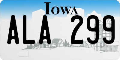 IA license plate ALA299