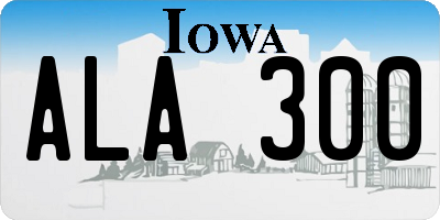 IA license plate ALA300