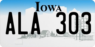 IA license plate ALA303