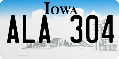 IA license plate ALA304