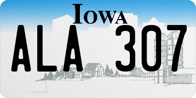 IA license plate ALA307