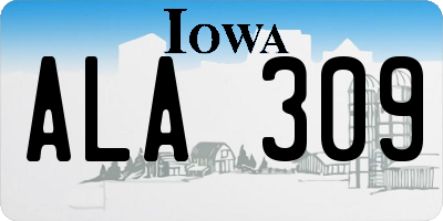 IA license plate ALA309