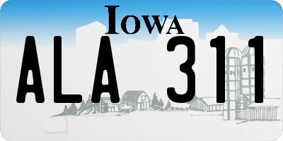 IA license plate ALA311