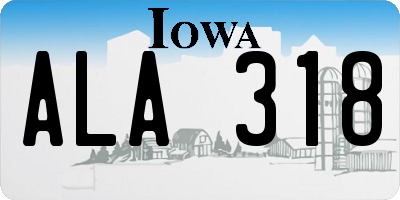 IA license plate ALA318