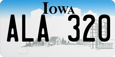 IA license plate ALA320