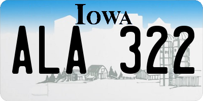 IA license plate ALA322