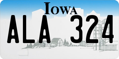 IA license plate ALA324