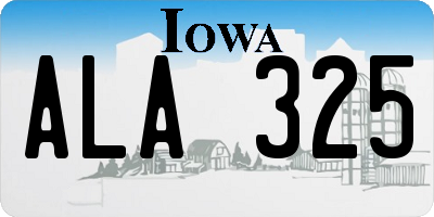 IA license plate ALA325
