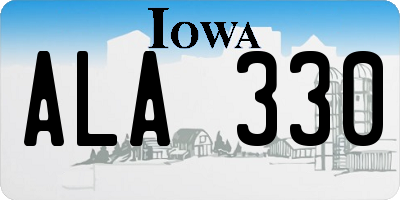 IA license plate ALA330
