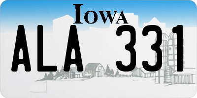 IA license plate ALA331
