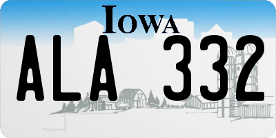 IA license plate ALA332