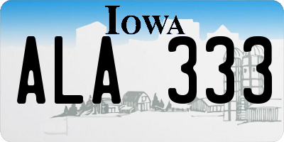 IA license plate ALA333