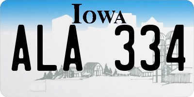 IA license plate ALA334