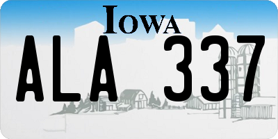 IA license plate ALA337