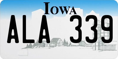 IA license plate ALA339