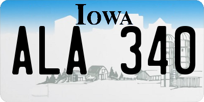 IA license plate ALA340