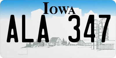 IA license plate ALA347