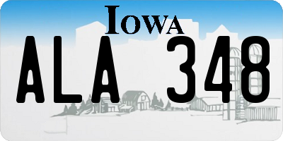 IA license plate ALA348
