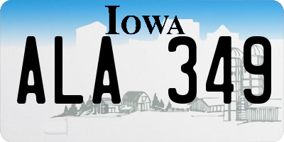 IA license plate ALA349